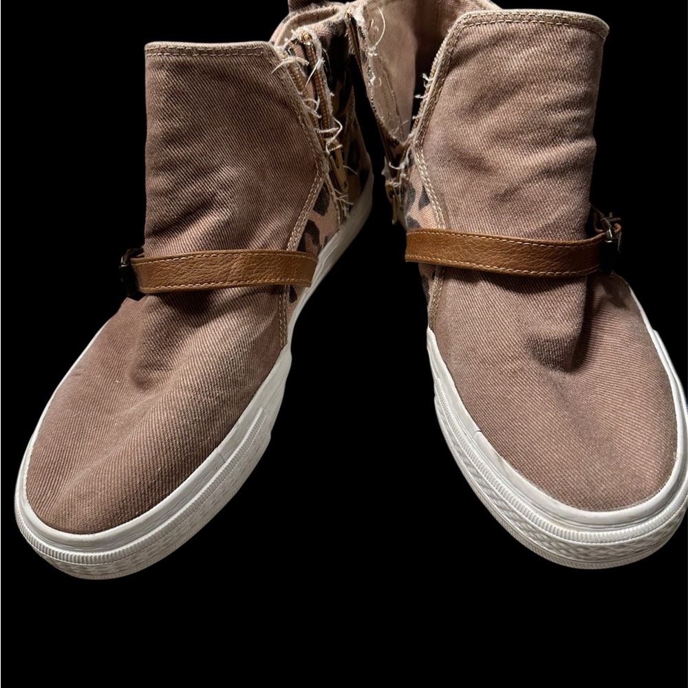 Blowfish Brown High-Top Sneakers with Strap Size 8